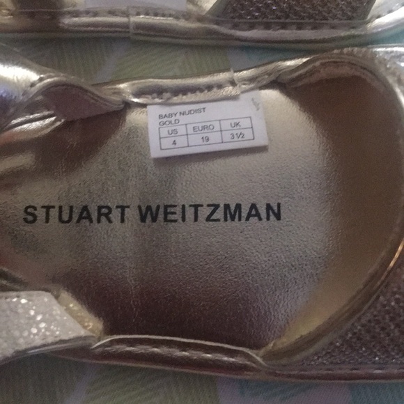 Stuart Weitzman Baby Gold Sandals, Size 4 - Picture 5 of 7